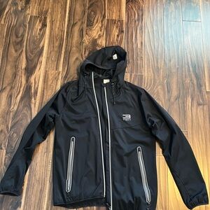Jack and Jones Men's Black Windbreaker with White Details